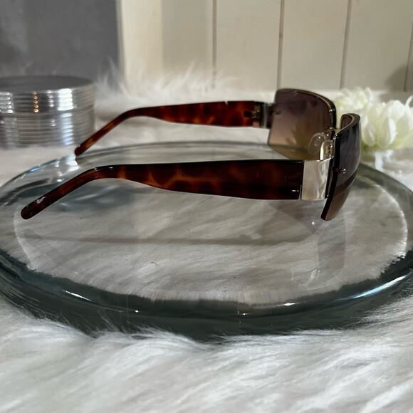 NEW Fantas-Eyes Y2K Rimless Square Oversized Tortoise Gradient Sunglasses NWOT - Picture 9 of 14